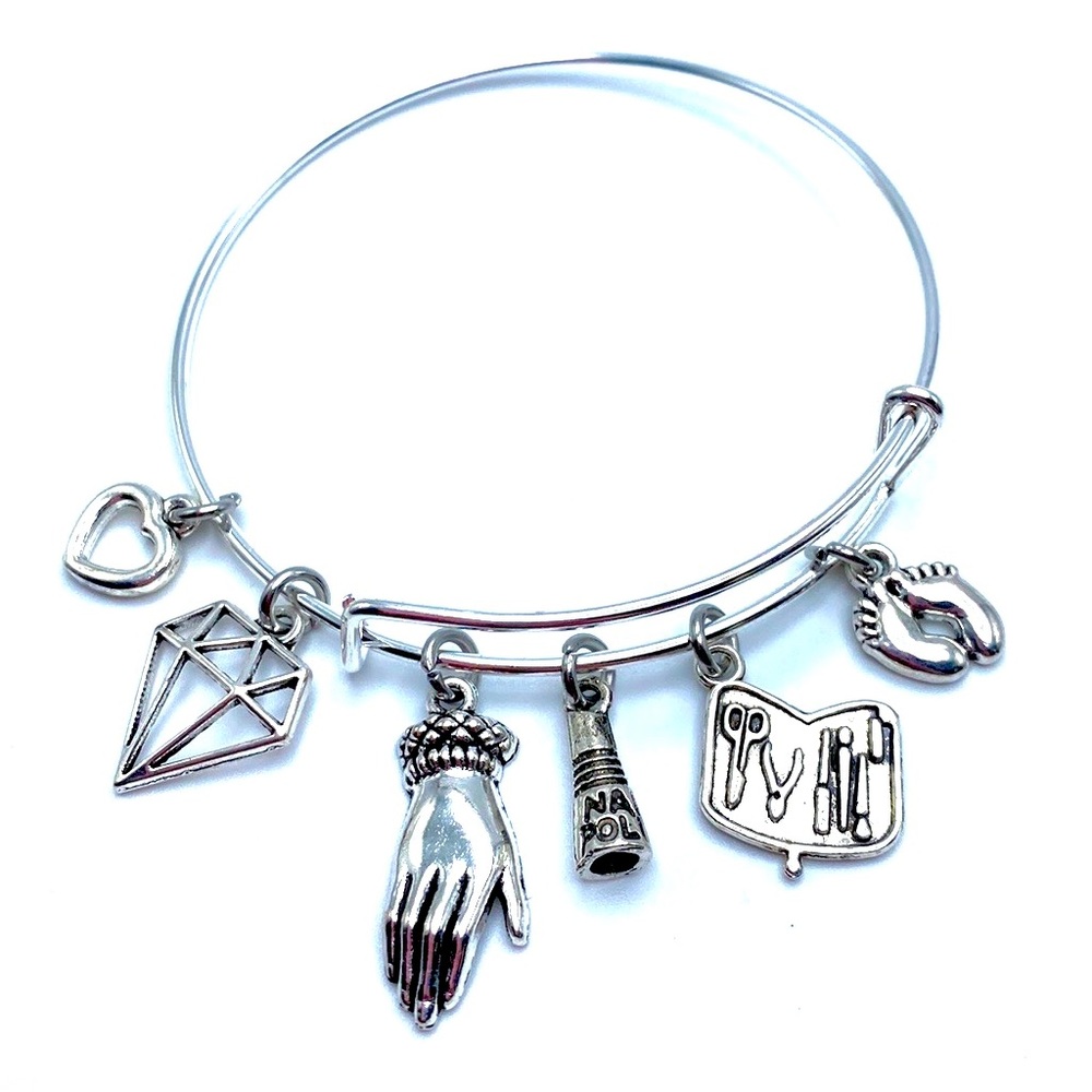 Nail Technician Bracelet Manicurist Salon Bangle Charms